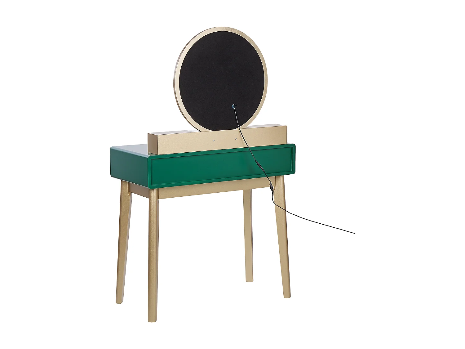 Coiffeuse avec miroir et tabouret FEDRY LED Vert émeraude