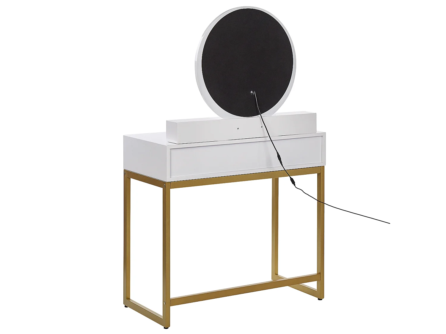 Coiffeuse avec miroir et tabouret AUXON LED Blanc