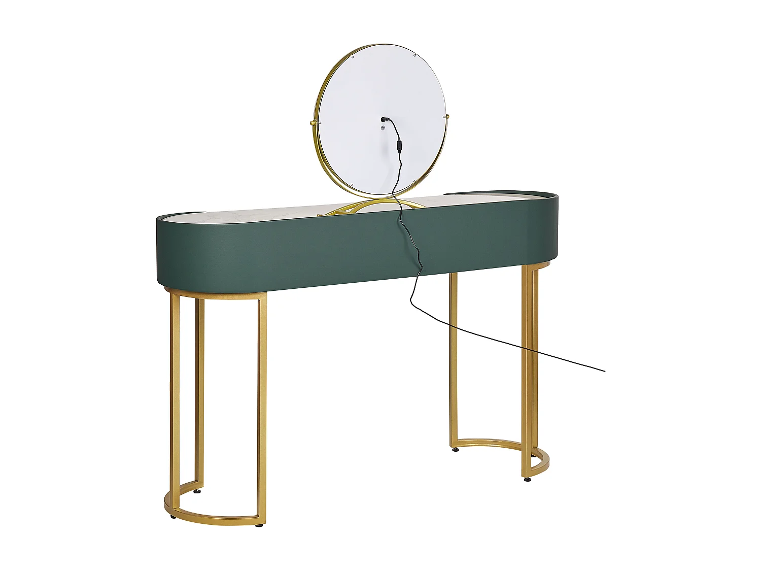 Coiffeuse avec miroir et tabouret VINAX LED Vert foncé