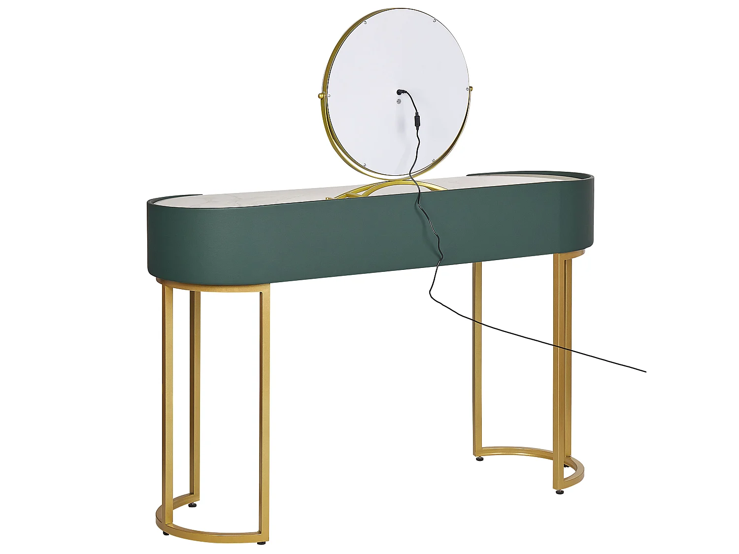Dressing Table with Mirror and Stool VINAX LED Dark Green