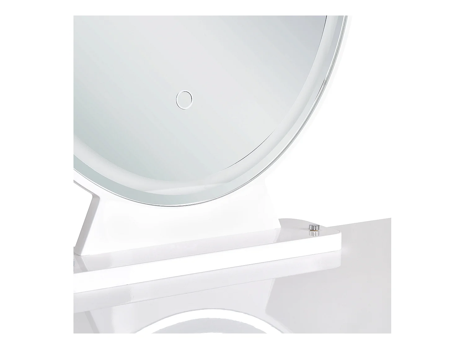 Coiffeuse avec miroir et tabouret CAEN LED Blanc