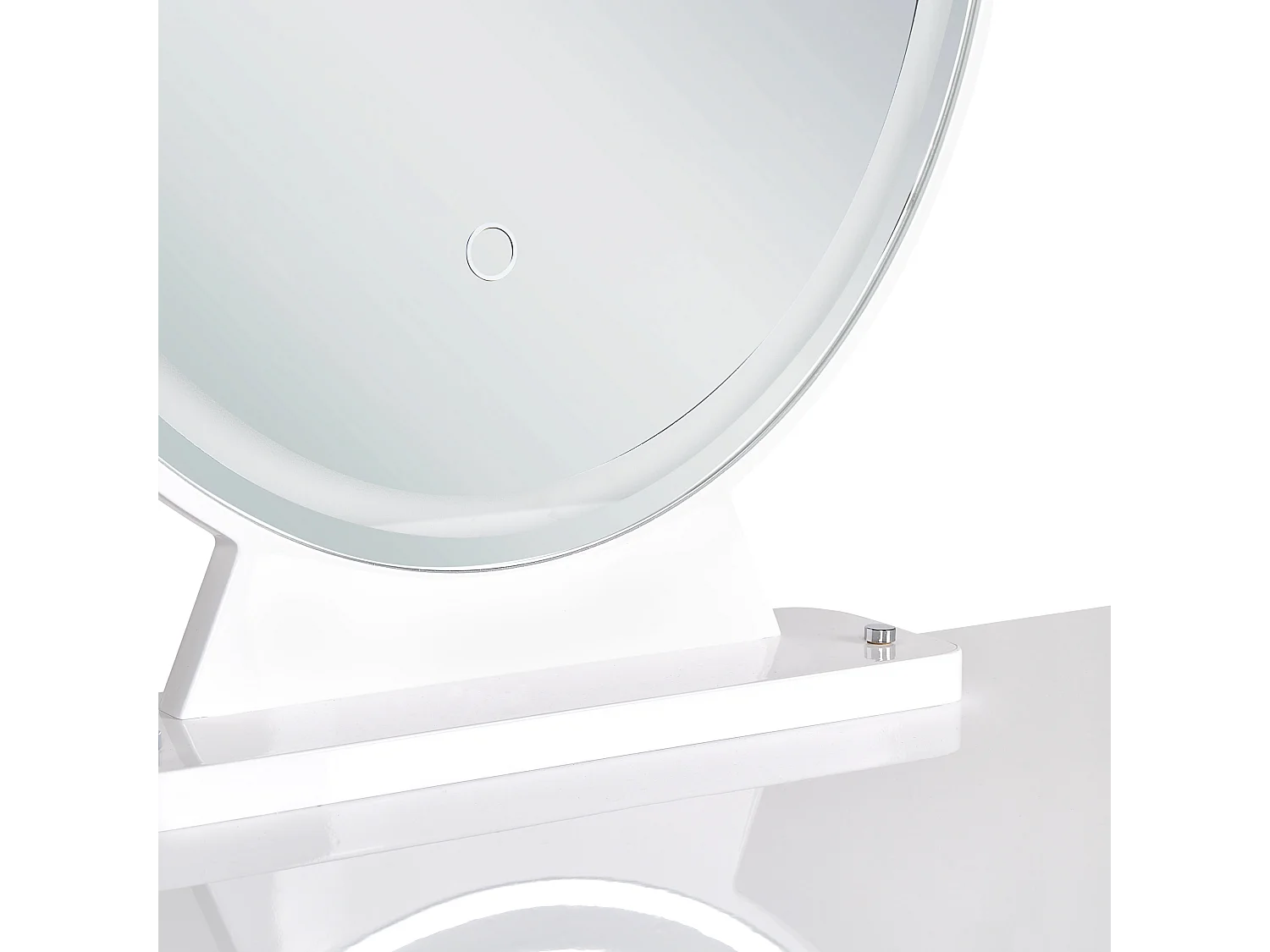Coiffeuse avec miroir et tabouret CAEN LED Blanc