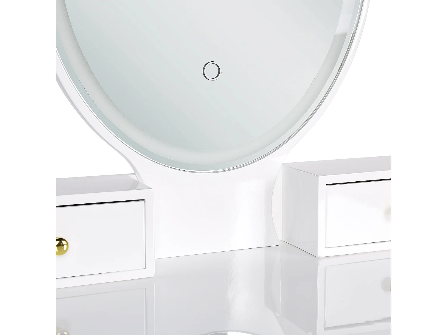 Coiffeuse avec miroir et tabouret ROSEY LED Blanc