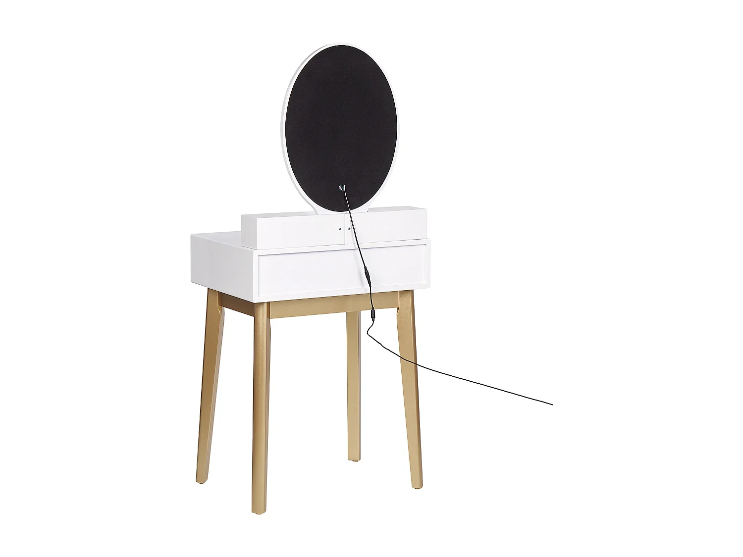 Toeletta con specchio e sgabello ROSEY LED Bianco