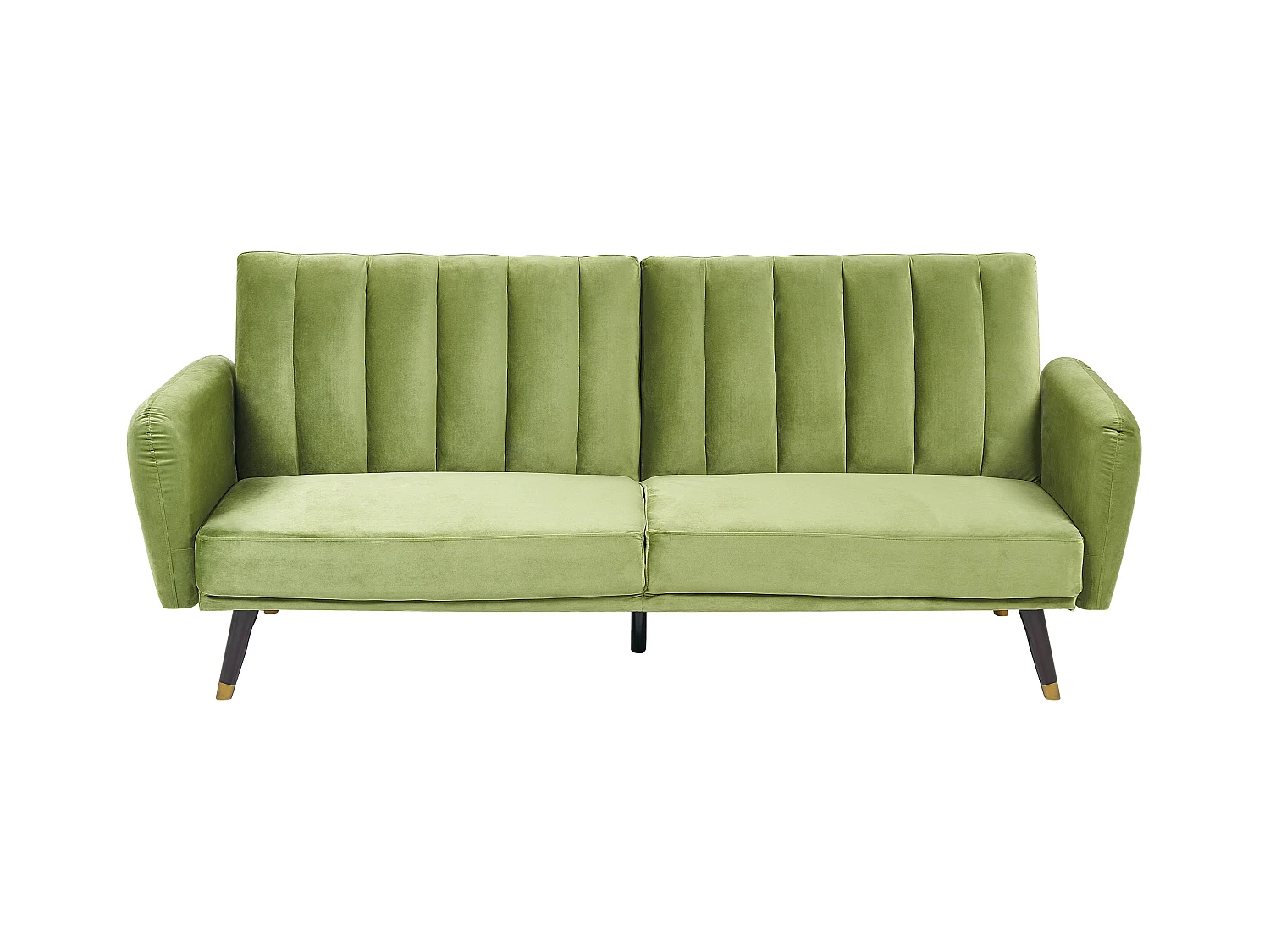 Canapé convertible 3 places en velours vert olive VIMMERBY