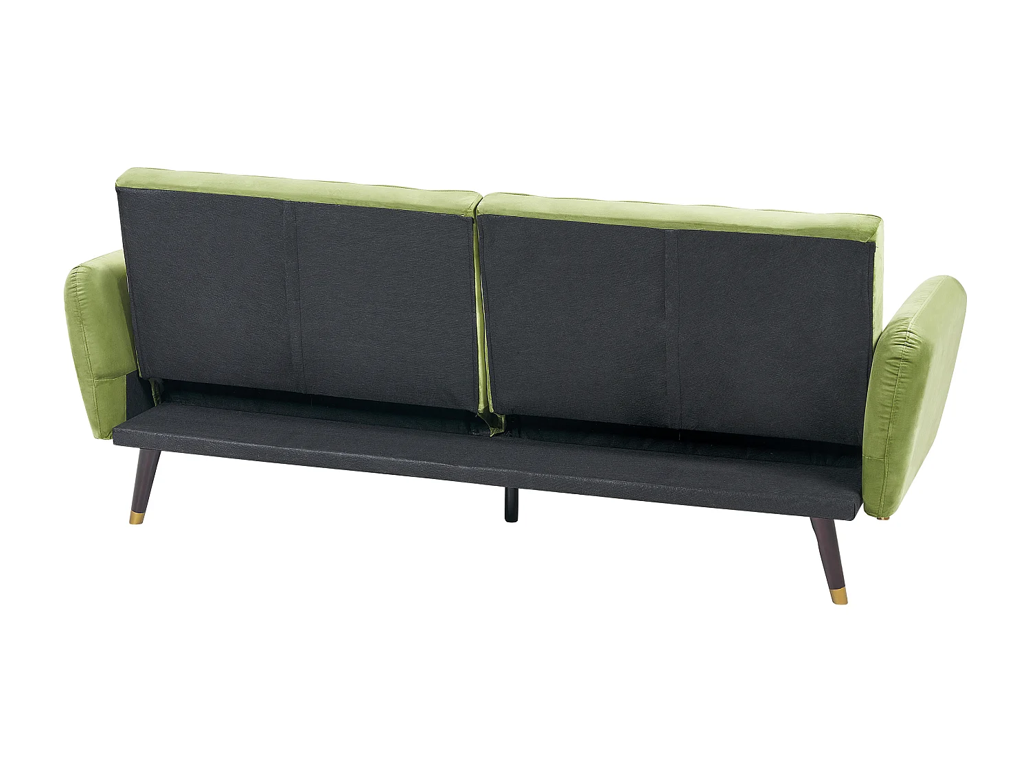 Canapé convertible 3 places en velours vert olive VIMMERBY