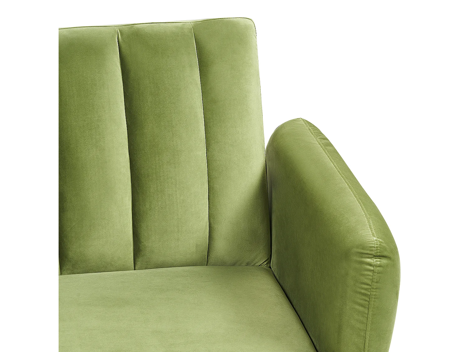 Canapé convertible 3 places en velours vert olive VIMMERBY