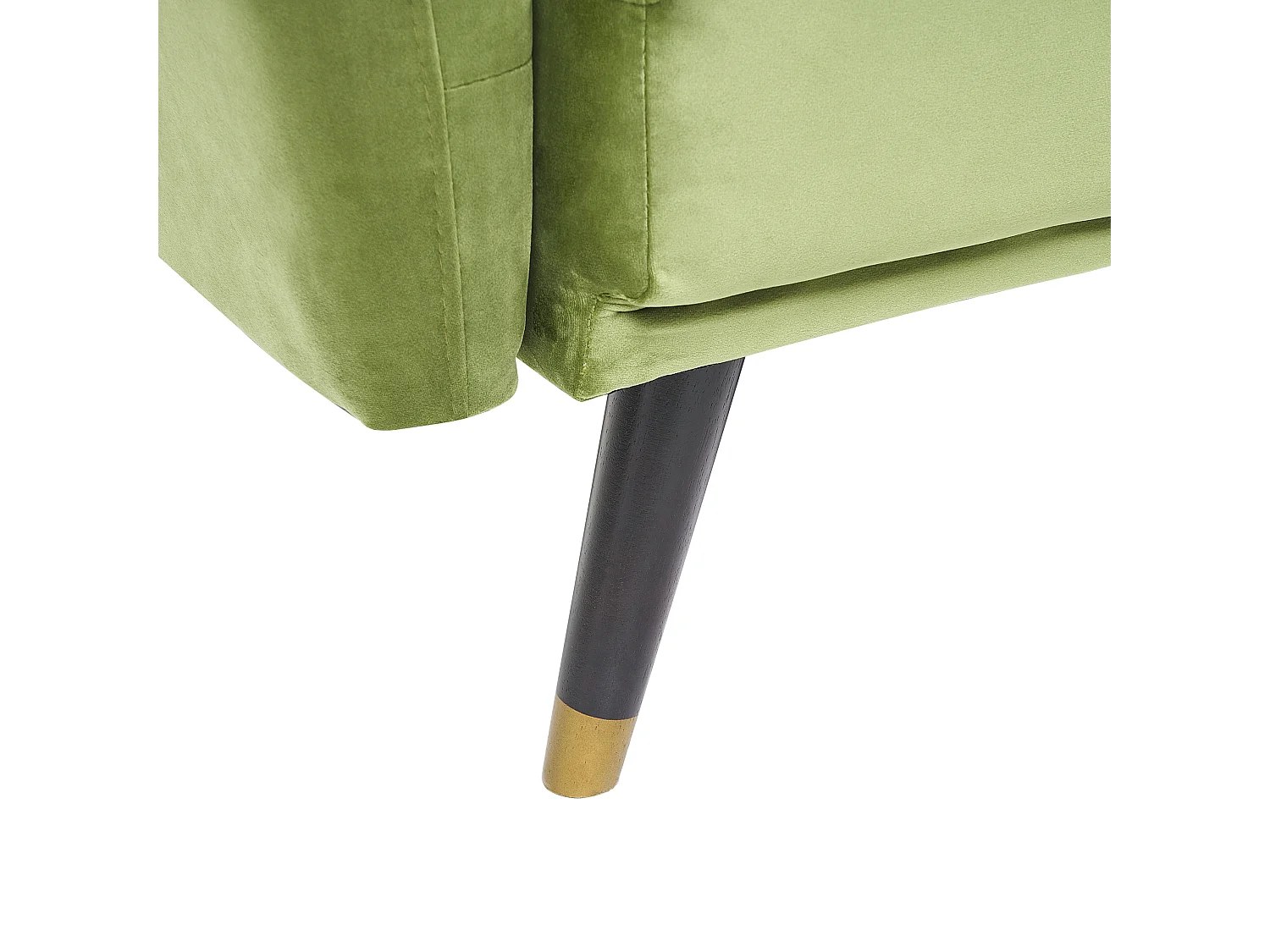 Canapé convertible 3 places en velours vert olive VIMMERBY