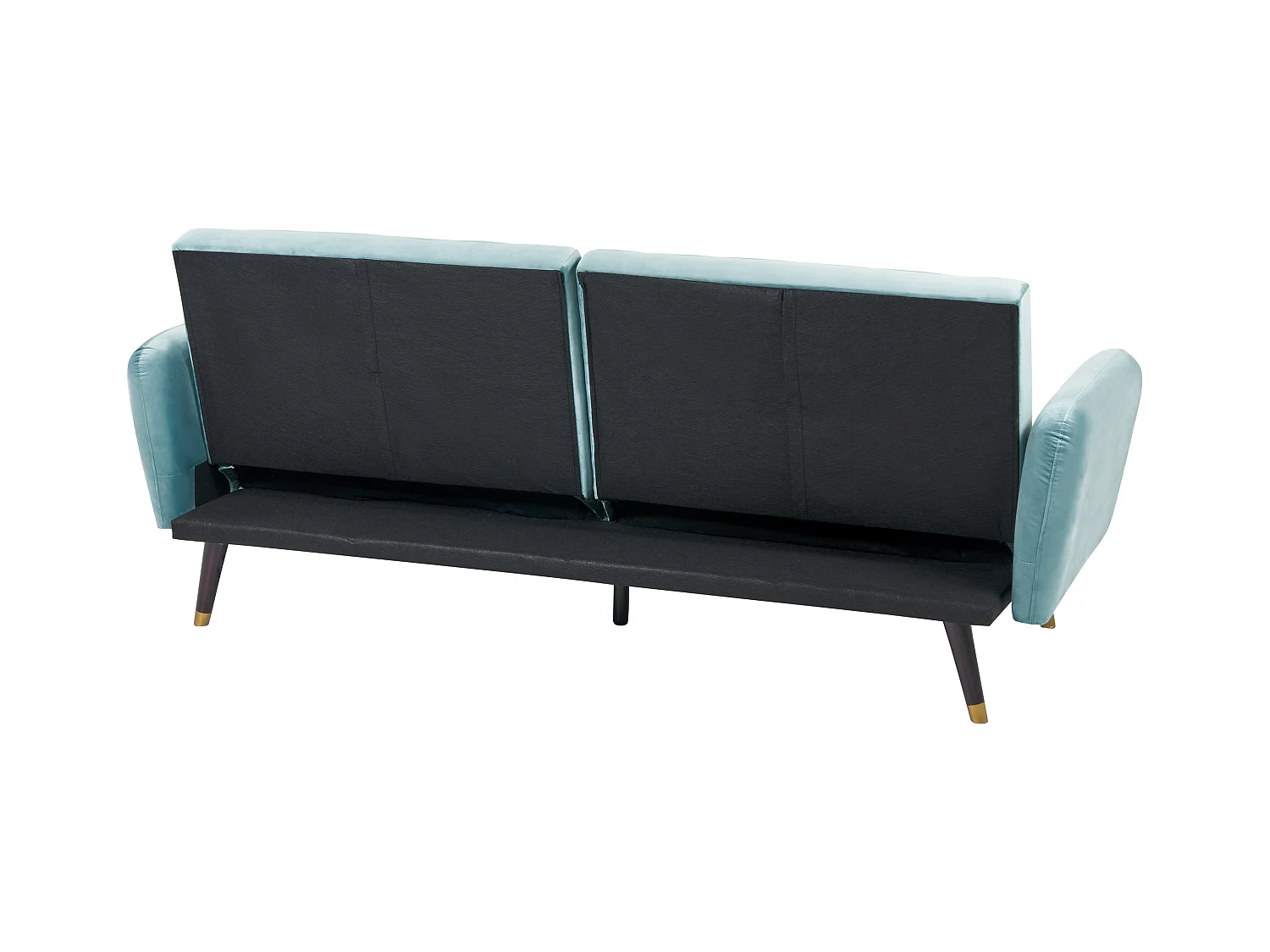 3-Sitzer Schlafsofa Samtstoff blau verstellbare Rückenlehne Glamourös Vimmerby