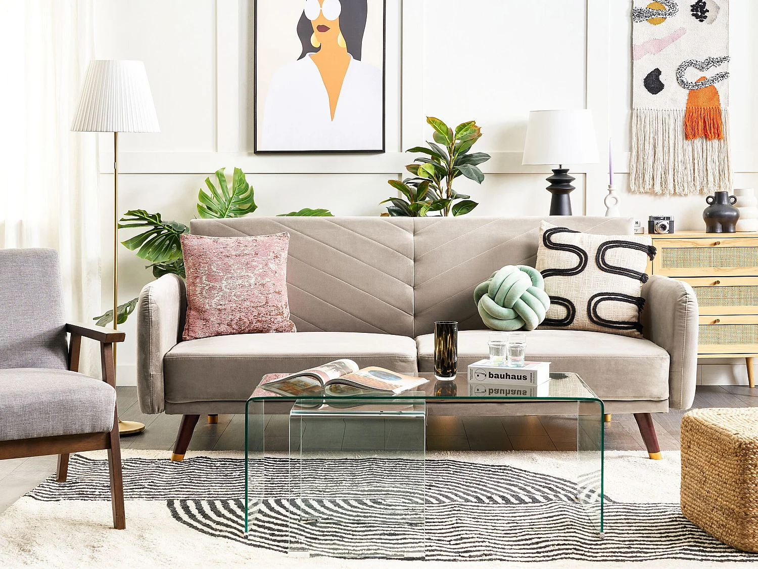 Canapé-lit SENJA Taupe Velours