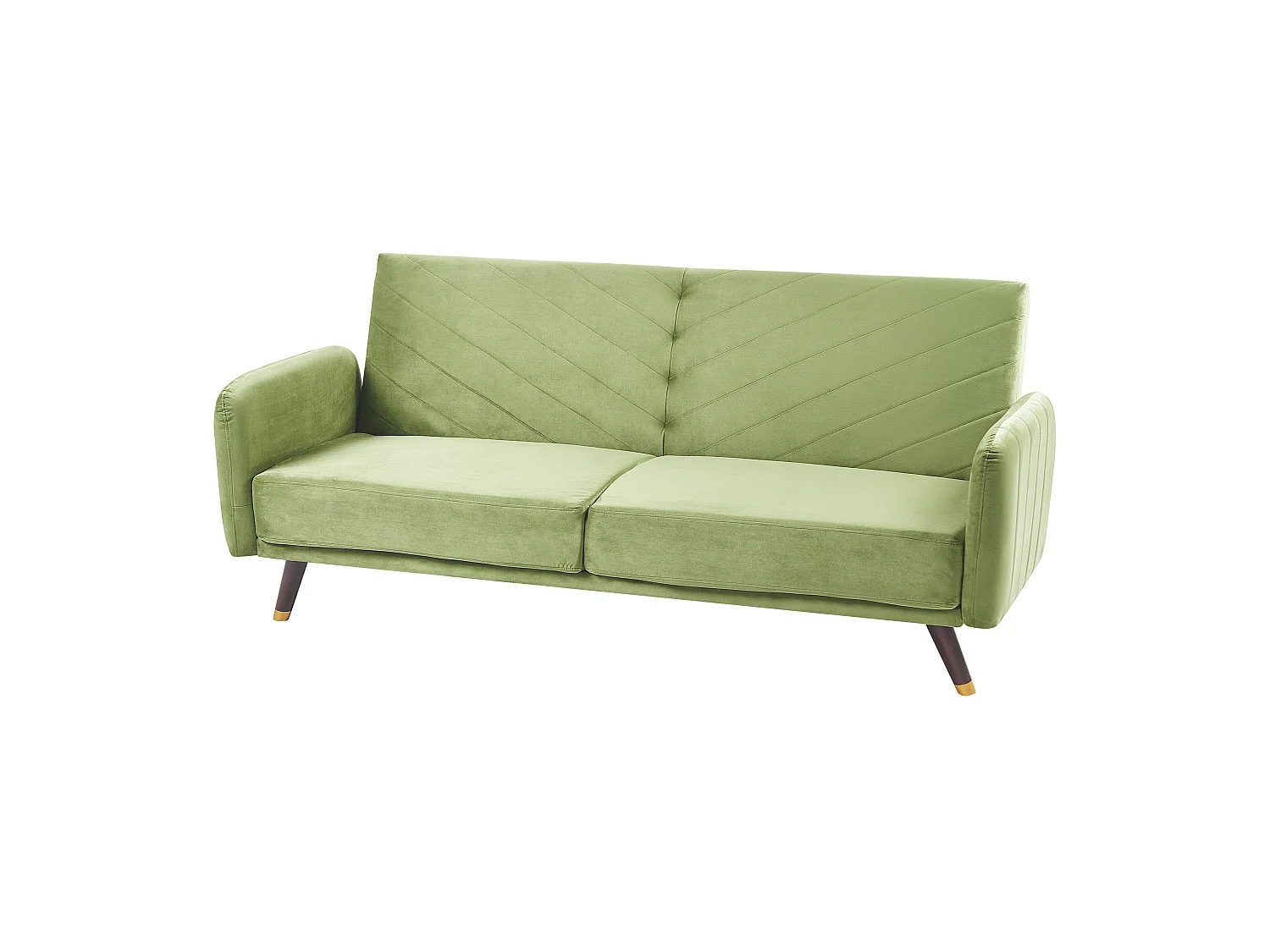 Divano letto SENJA Velluto Verde oliva 3 posti