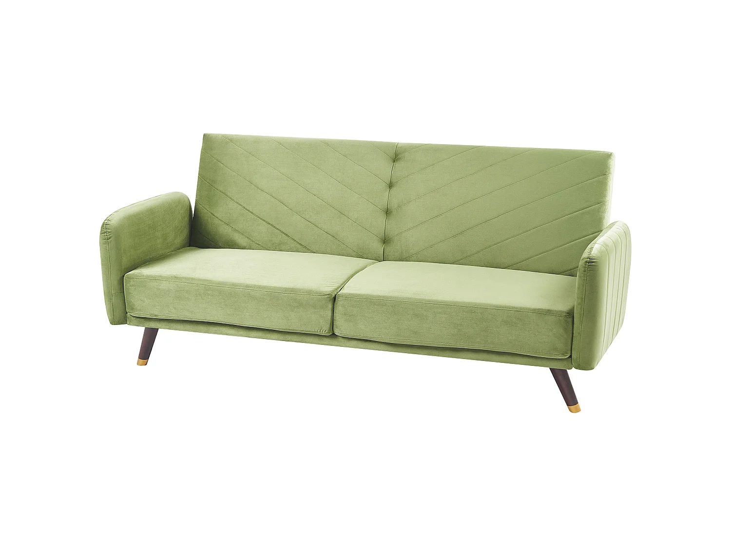 Canapé-lit 3 places SENJA Velours Vert olive
