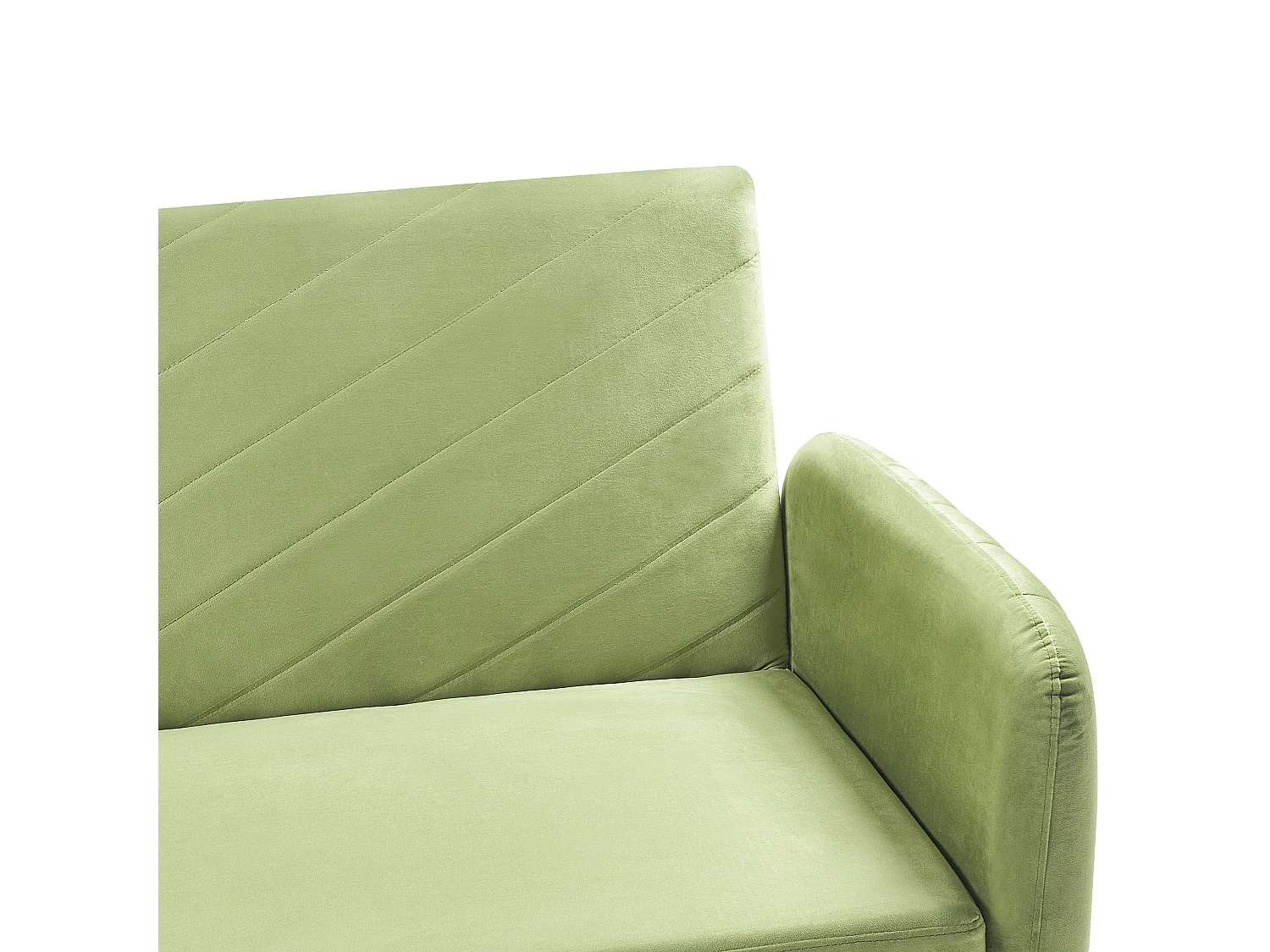 Sofá-cama SENJA Veludo Verde-oliva 3 lugares