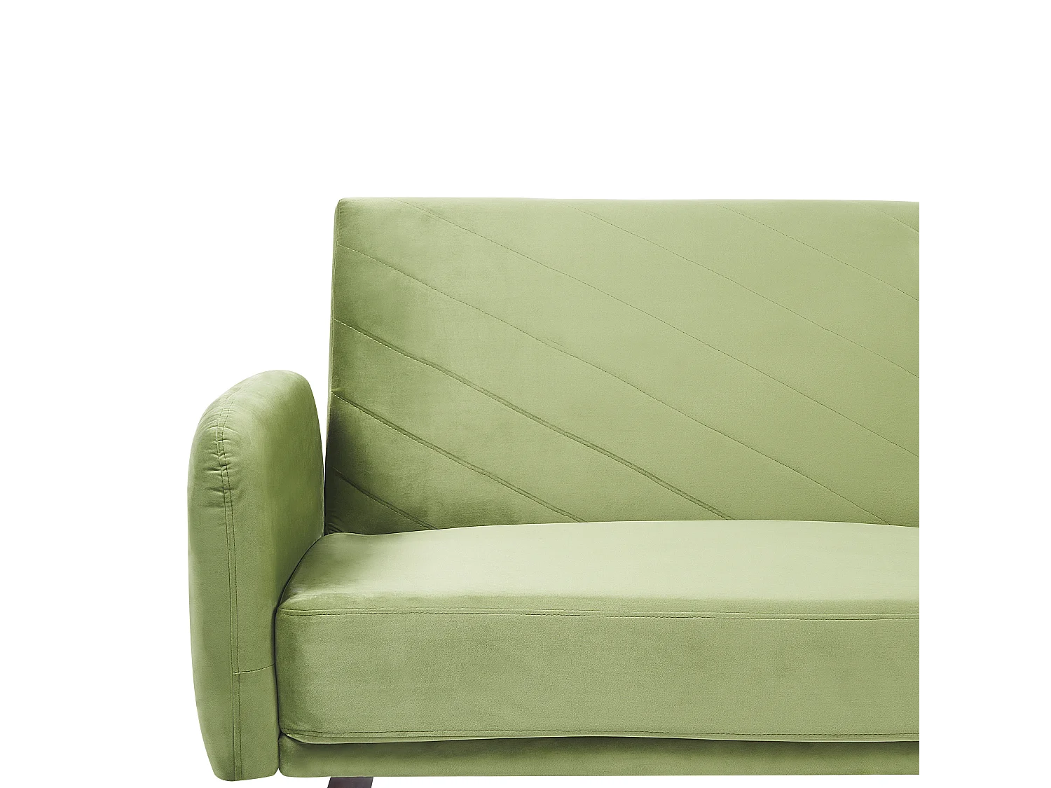 Sofá-cama SENJA Veludo Verde-oliva 3 lugares