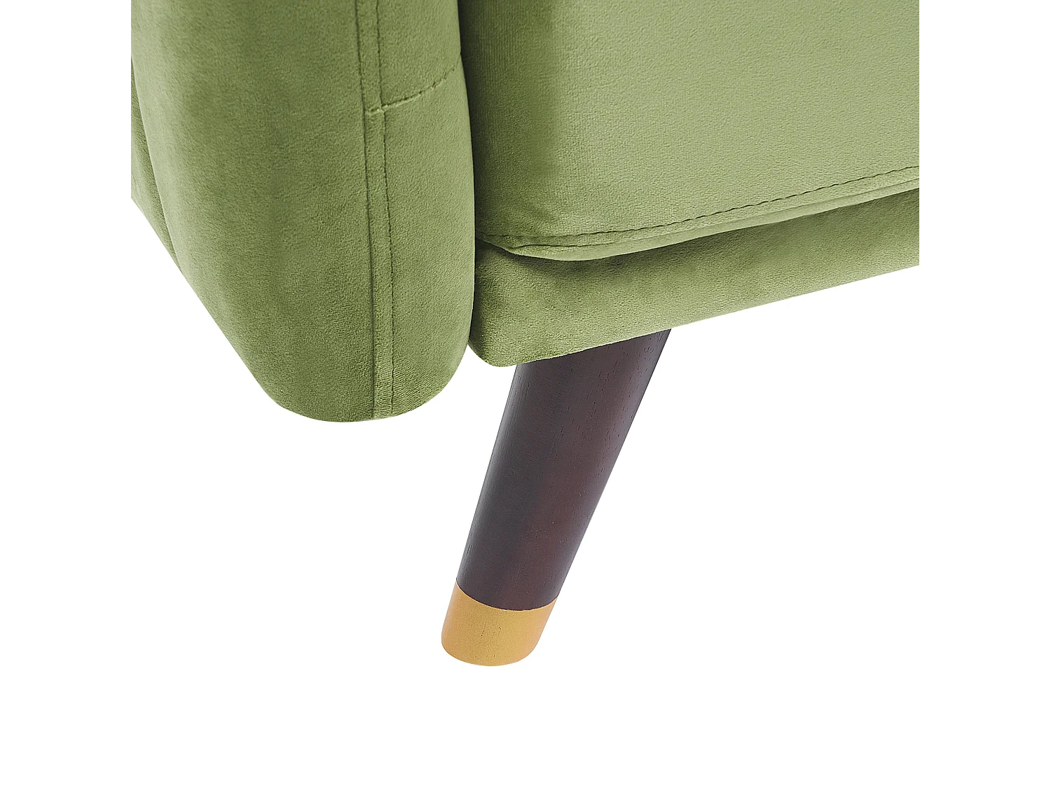 Sofá-cama SENJA Veludo Verde-oliva 3 lugares