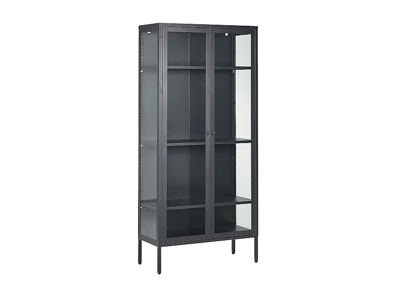 Vitrine en verre HARTY Métal 80 cm Noir