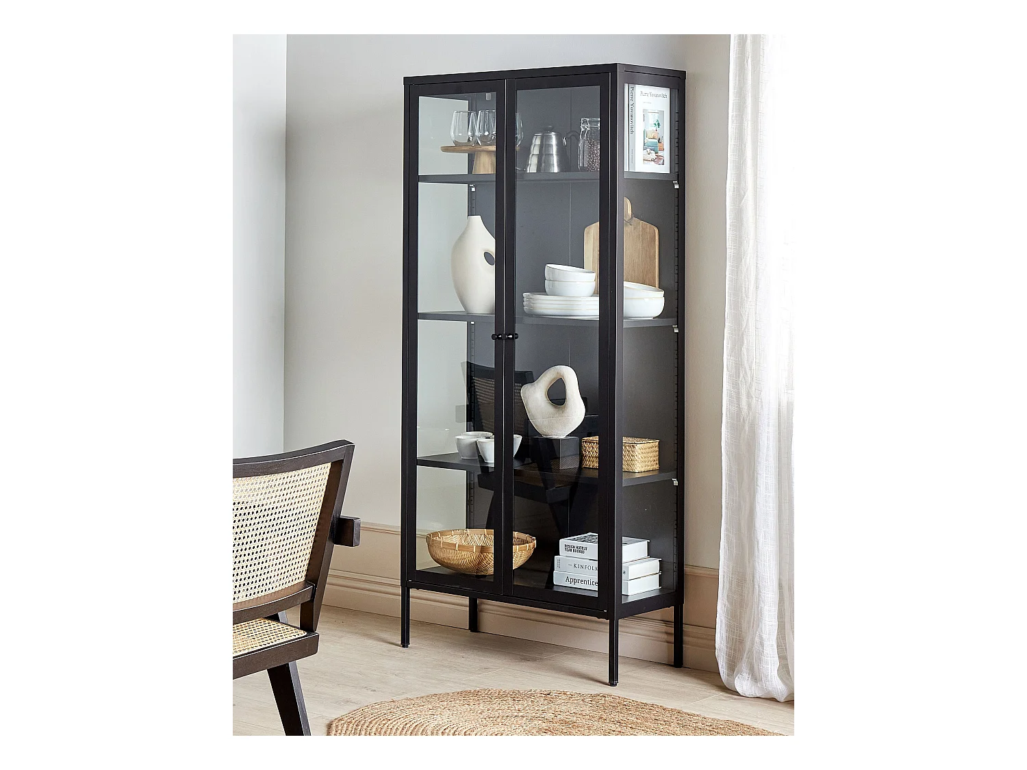 Witryna HARTY Metal 80 cm Czarny