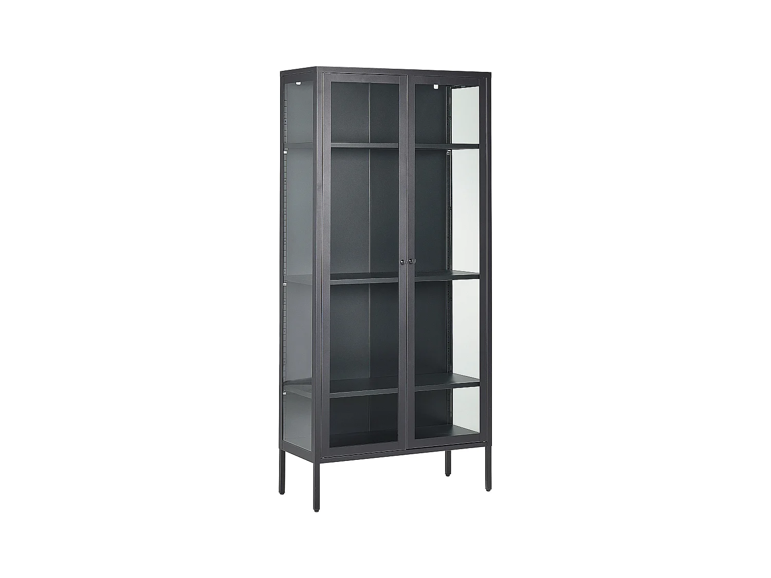 Vitrine en verre HARTY Métal 80 cm Noir