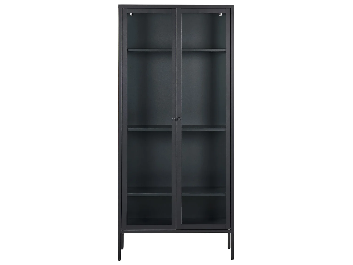 Vitrine en verre HARTY Métal 80 cm Noir