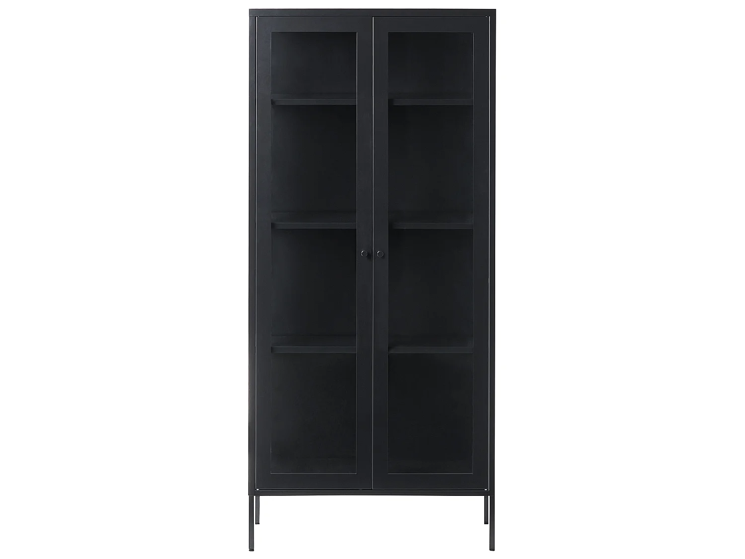 Vitrine en verre HARTY Métal 80 cm Noir