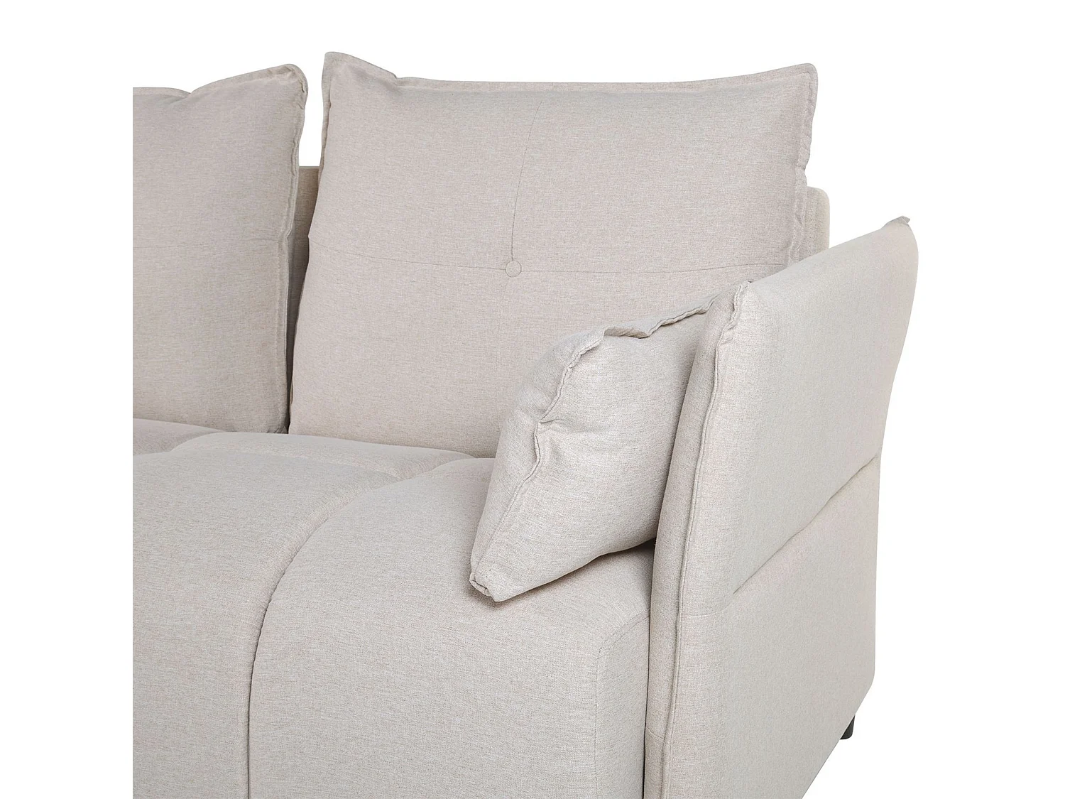Canapé d'Angle droit avec Coussins de Dossier en Tissu Polyester Beige Tomra