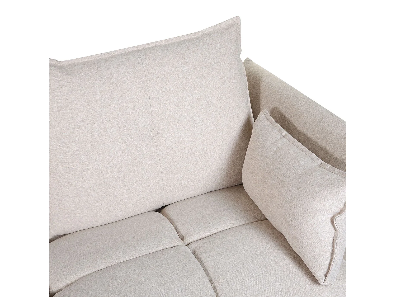 Canapé d'Angle droit avec Coussins de Dossier en Tissu Polyester Beige Tomra