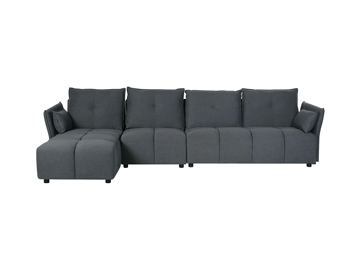 Canapé d'Angle Droit avec Coussins Dossier en Polyester Gris Graphite Tomra
