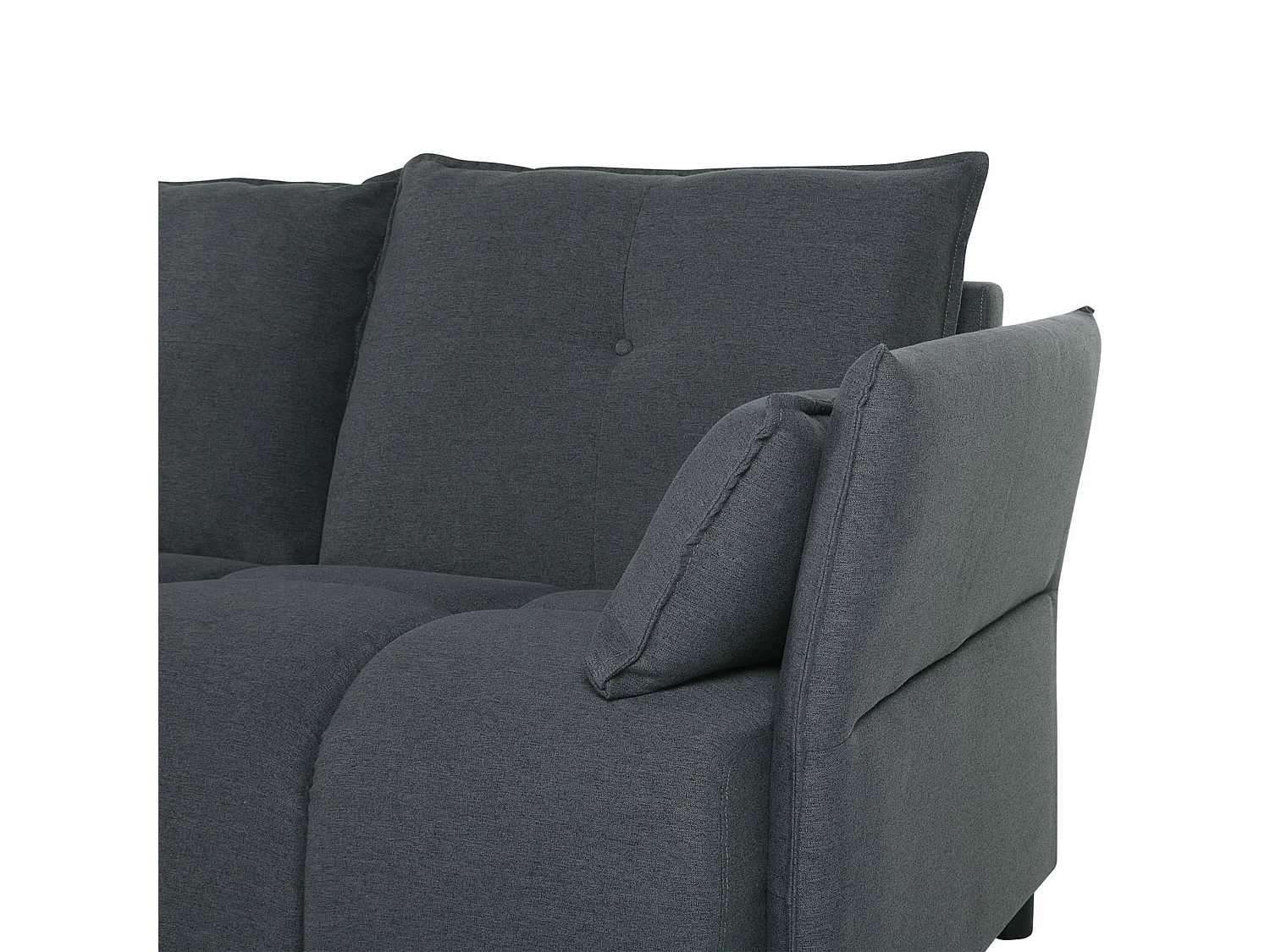 4-Sitzer Ecksofa mit Chaiselongue rechts grau L-Form viele Kissen Modern Tomra