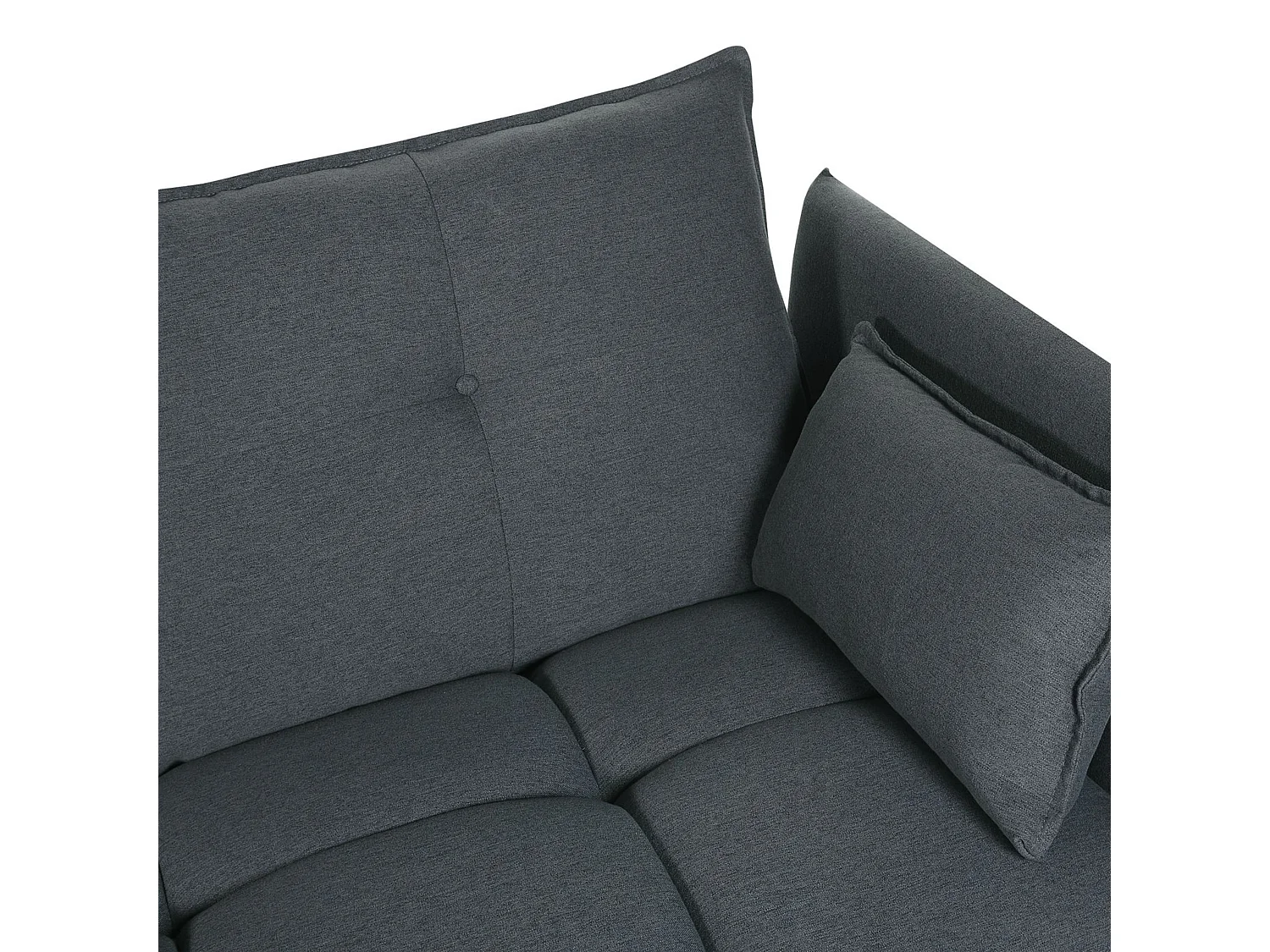 4-Sitzer Ecksofa mit Chaiselongue rechts grau L-Form viele Kissen Modern Tomra