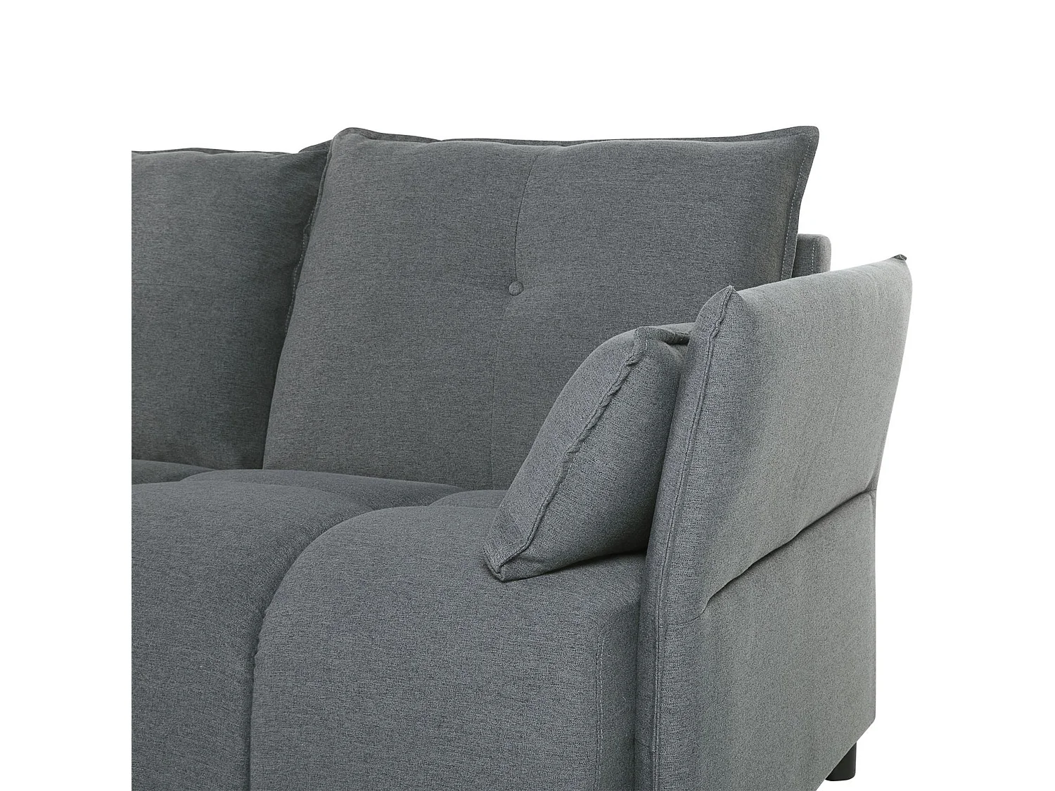 Canapé d'Angle droit avec Coussins Dossier en Tissu Polyester Gris Foncé Tomra