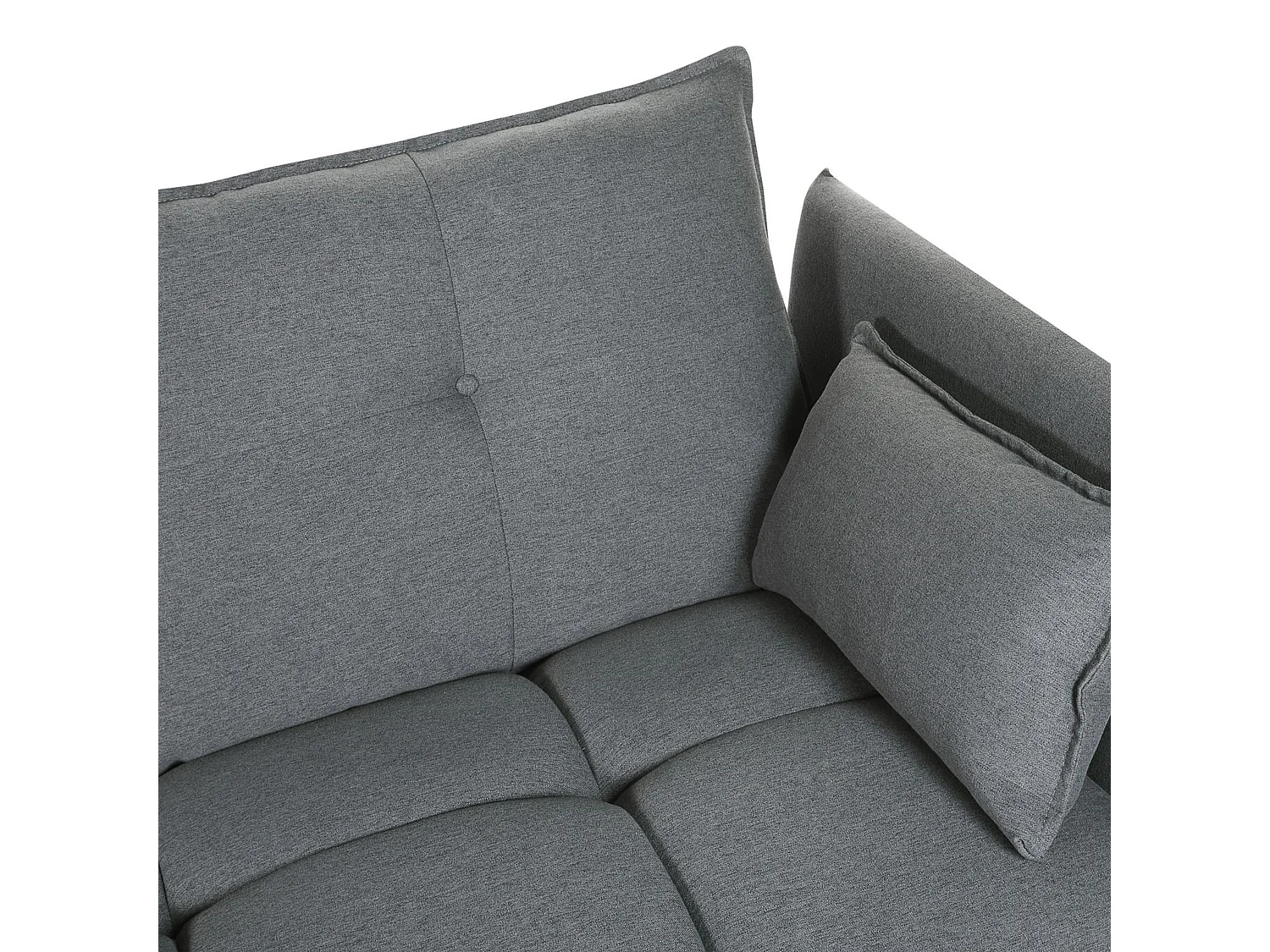 Canapé d'Angle droit avec Coussins Dossier en Tissu Polyester Gris Foncé Tomra