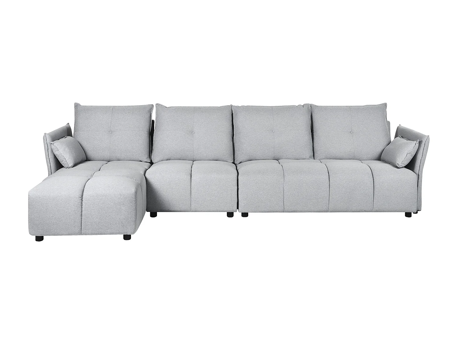 Ecksofa TOMRA Stoff Hellgrau 4-Sitzer rechtsseitig