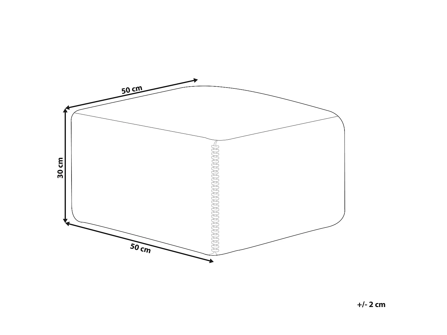 Poef PULICAT Jute Multicolor 50 cm 50 cm 30 cm