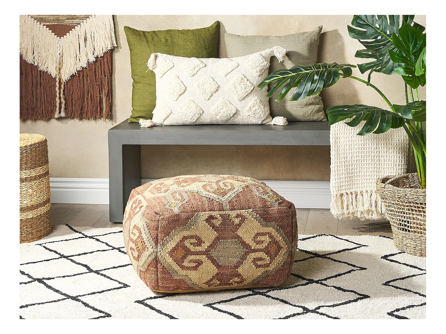 Pouf URPAD Iuta Multicolore 50 cm 50 cm 30 cm