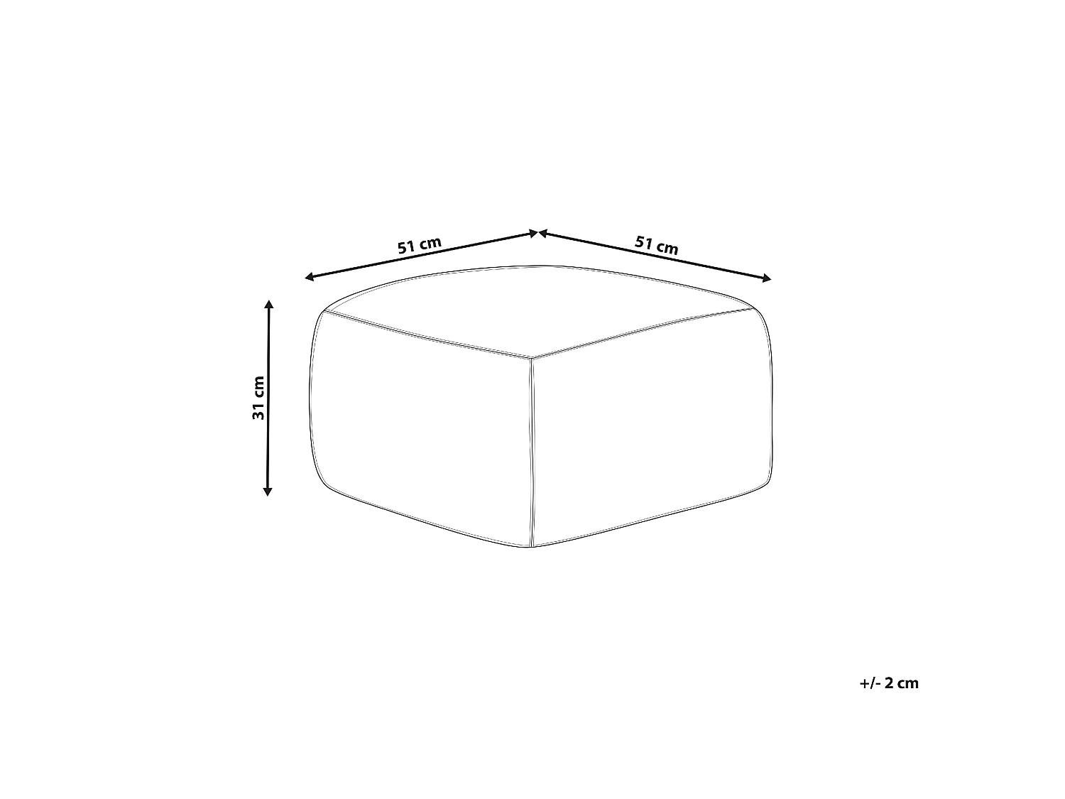 Puf URPAD Juta Kolorowy 50 cm 50 cm 30 cm