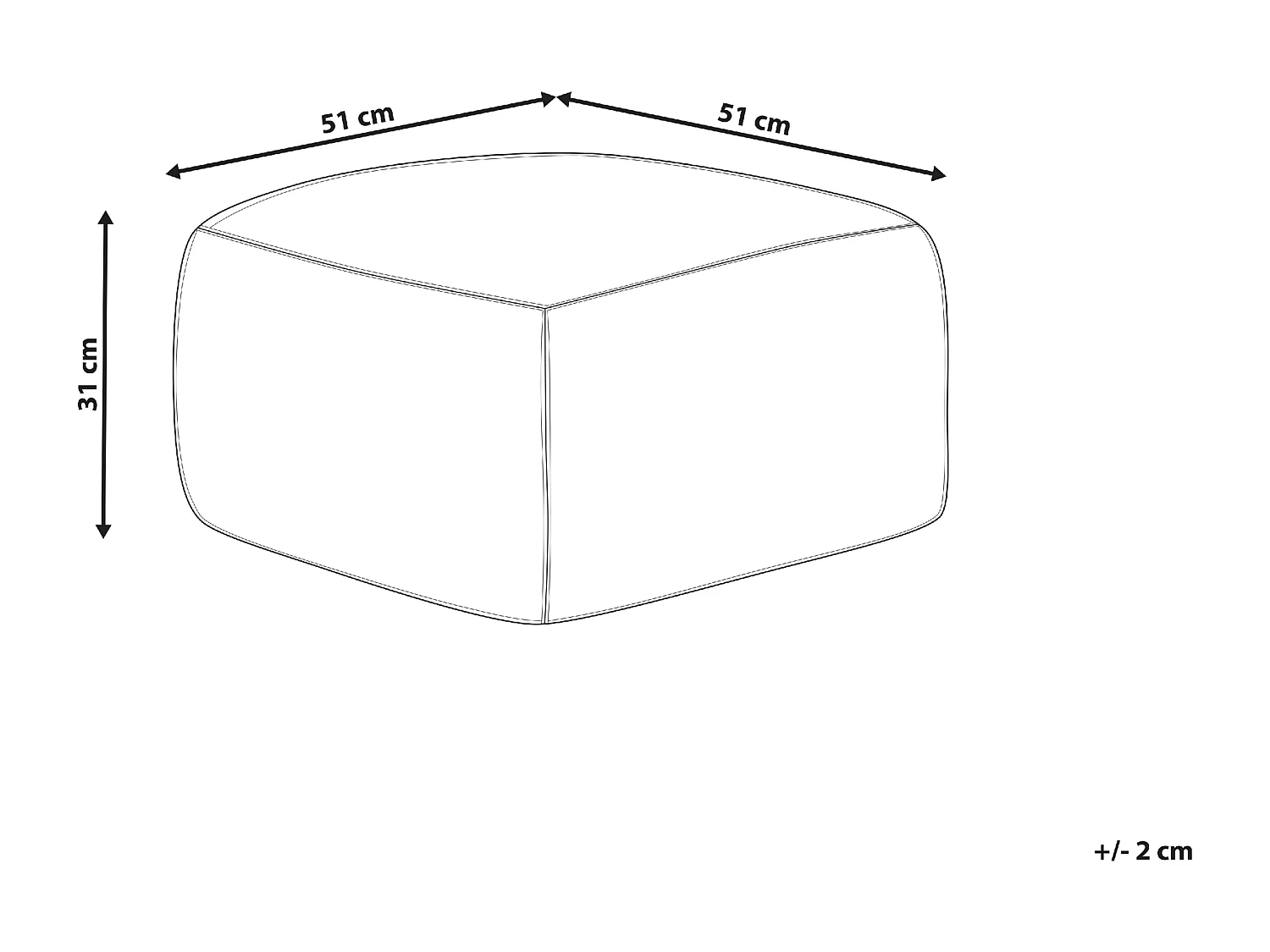 Pouf URPAD Iuta Multicolore 50 cm 50 cm 30 cm