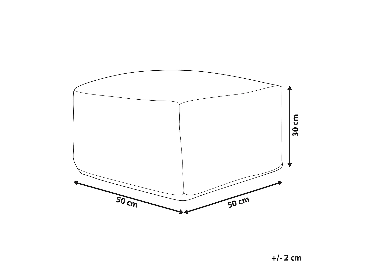 Pouf SARON Jute Multicolore 50 cm 50 cm 30 cm