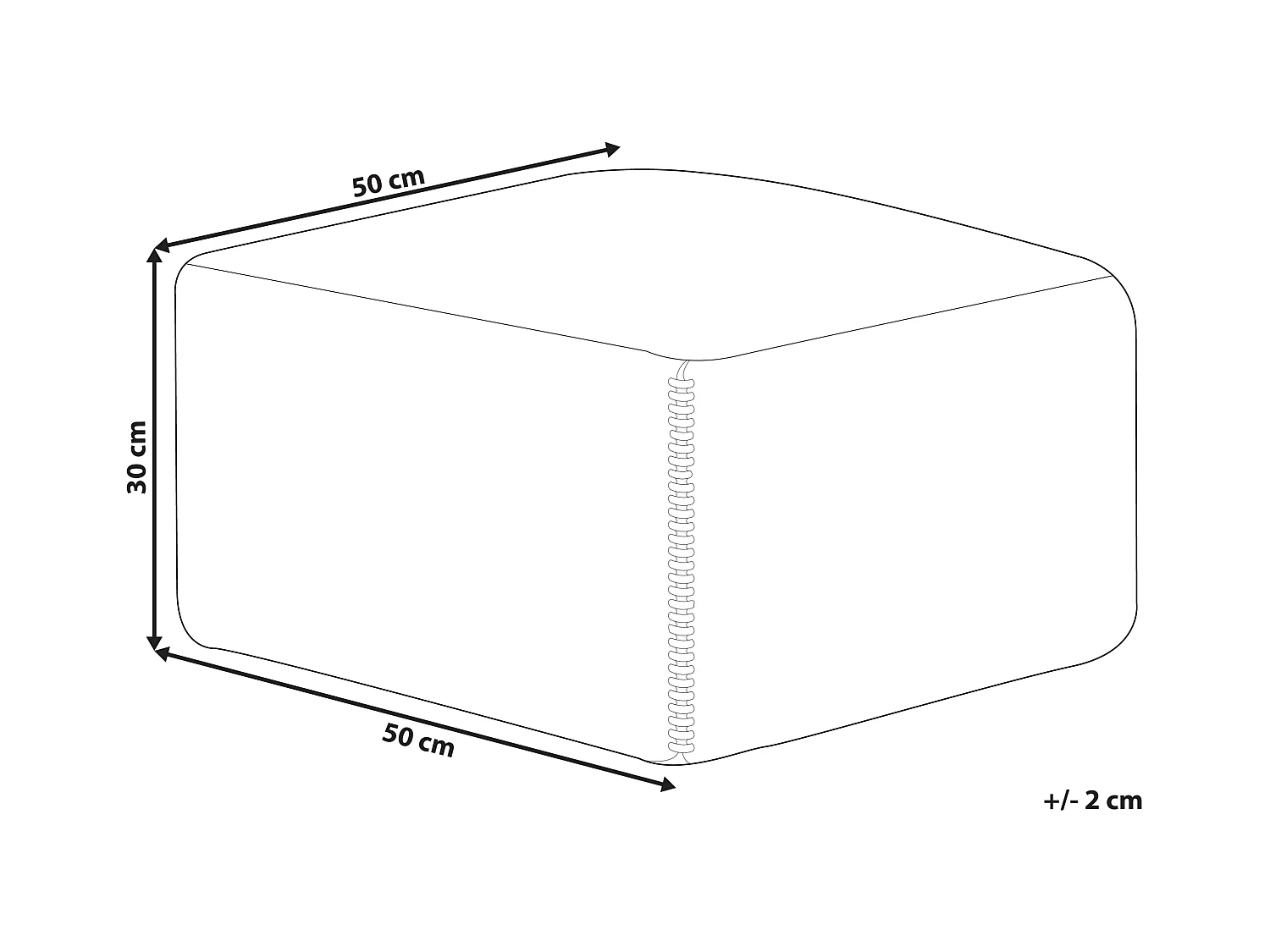 Pouf Jute und Wolle beige / bunt quadratisch 50x50x30 cm orientalisch Deepor