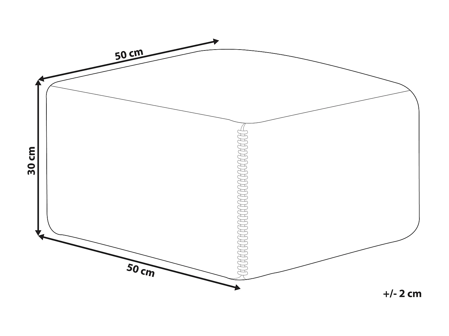 Puf DEEPOR Juta Kolorowy 50 cm 50 cm 30 cm