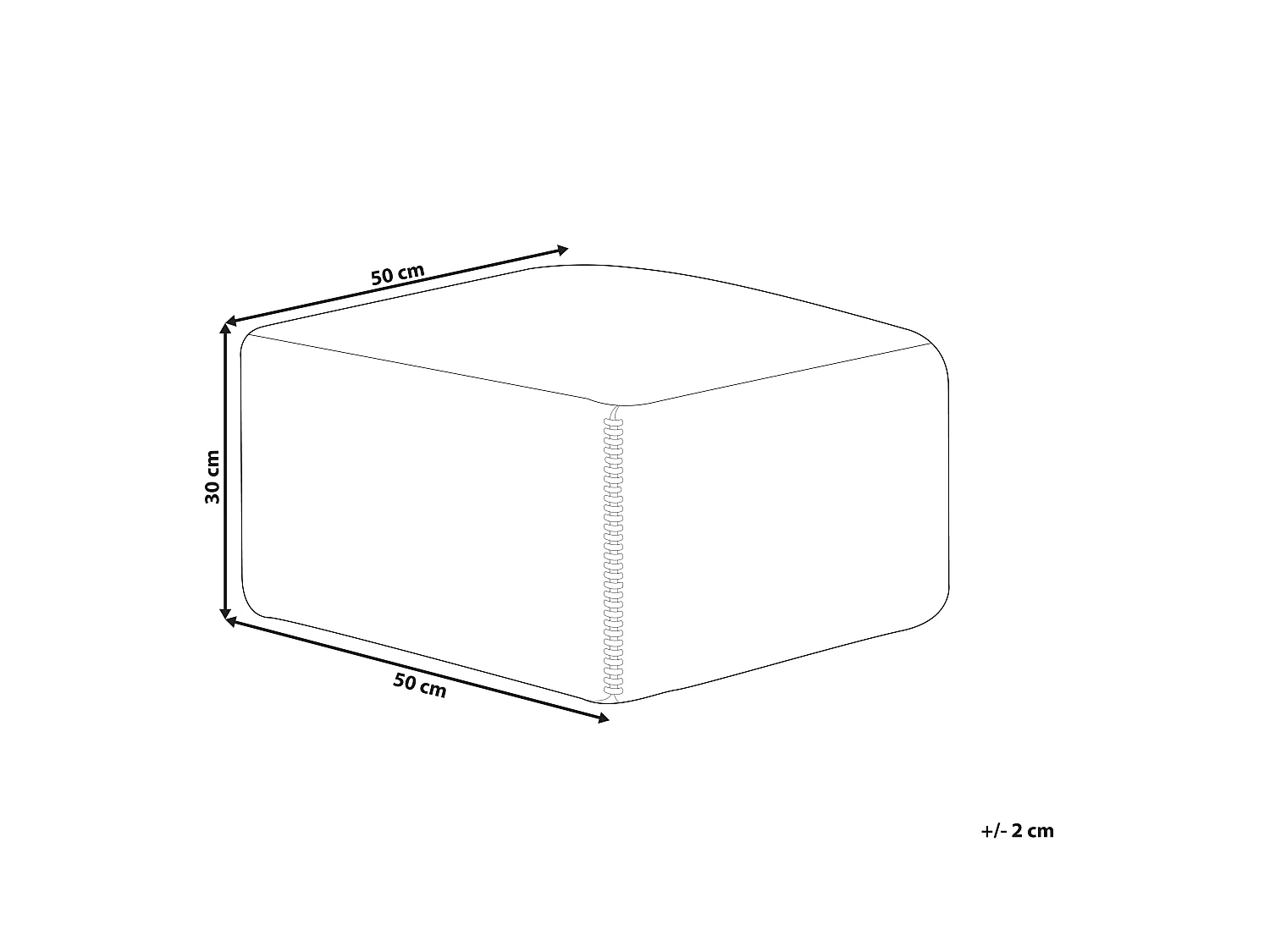 Puf CUMBUM Juta Kolorowy 50 cm 50 cm 30 cm