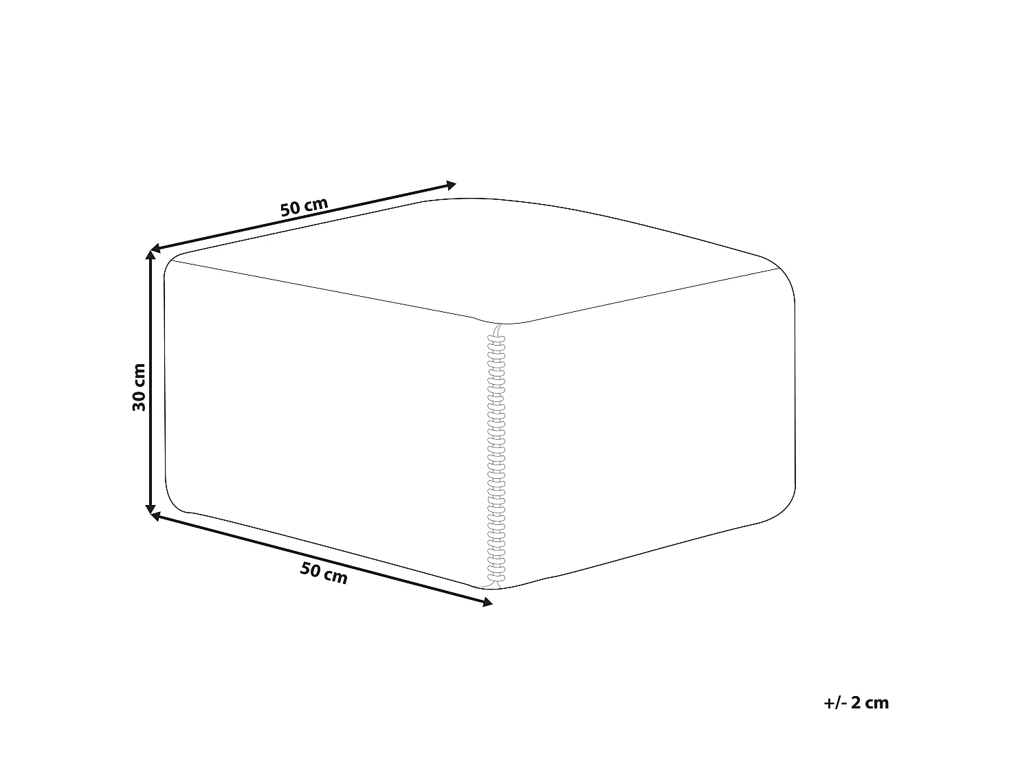 Poef CUMBUM Jute Multicolor 50 cm 50 cm 30 cm