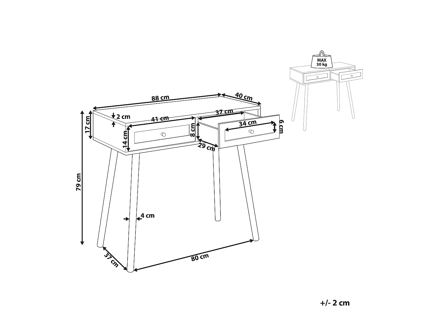 Console ODELL Marron clair