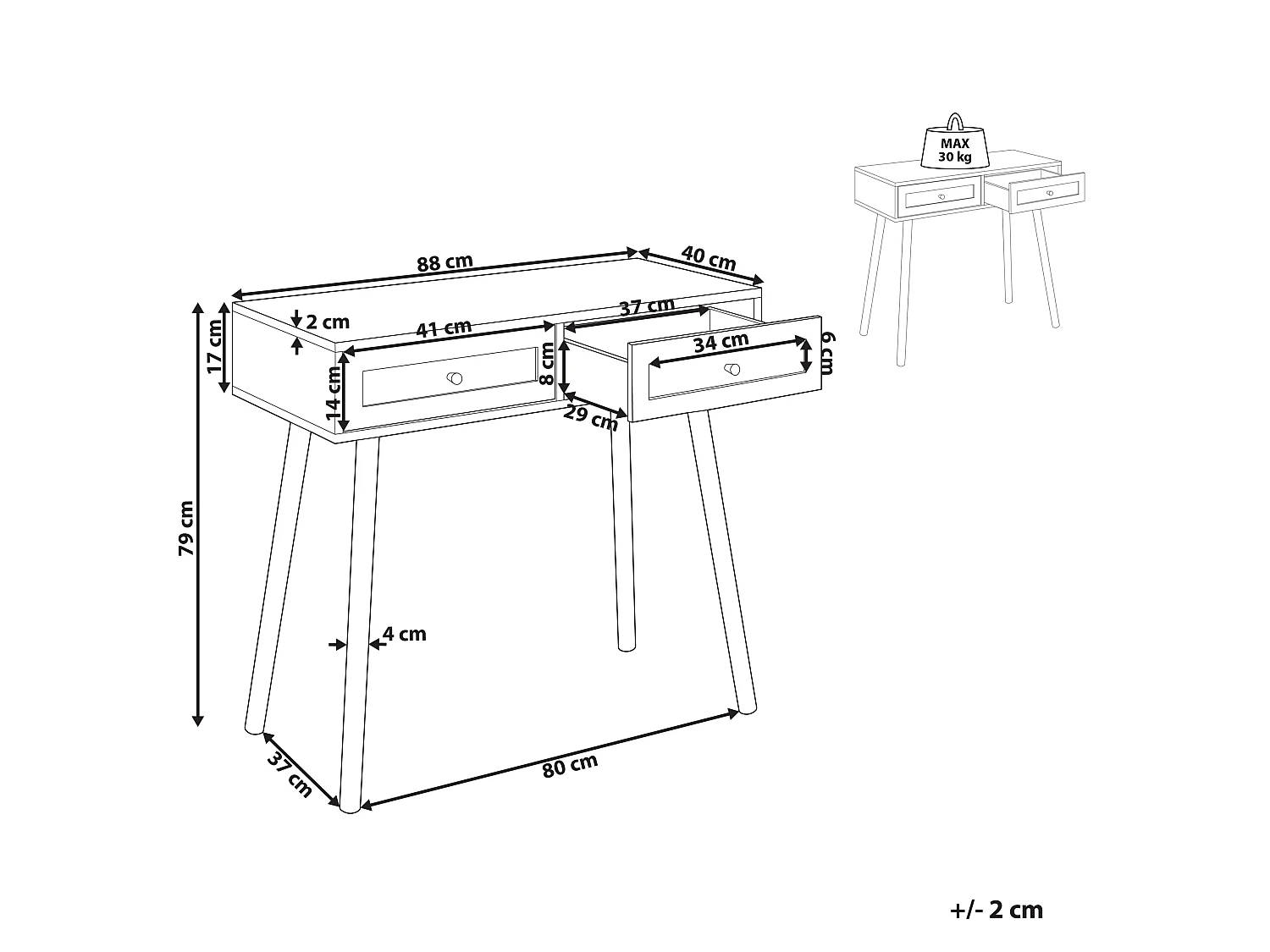 Console ODELL Marron clair