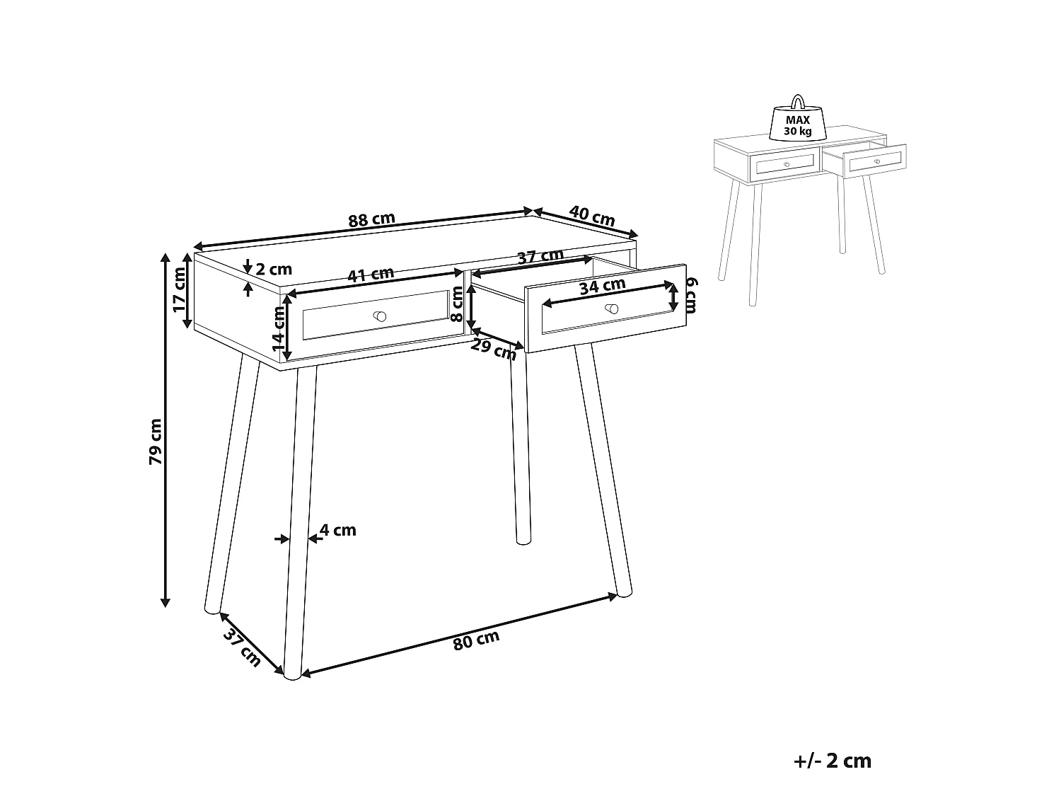 Console ODELL Marron clair