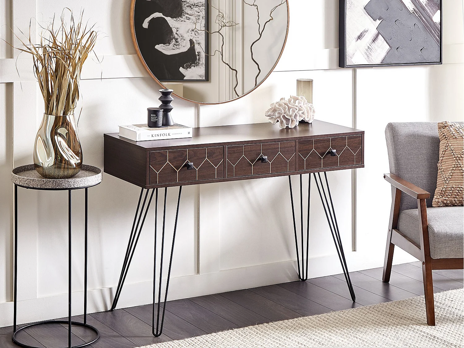 Console MALSALA Marron foncé