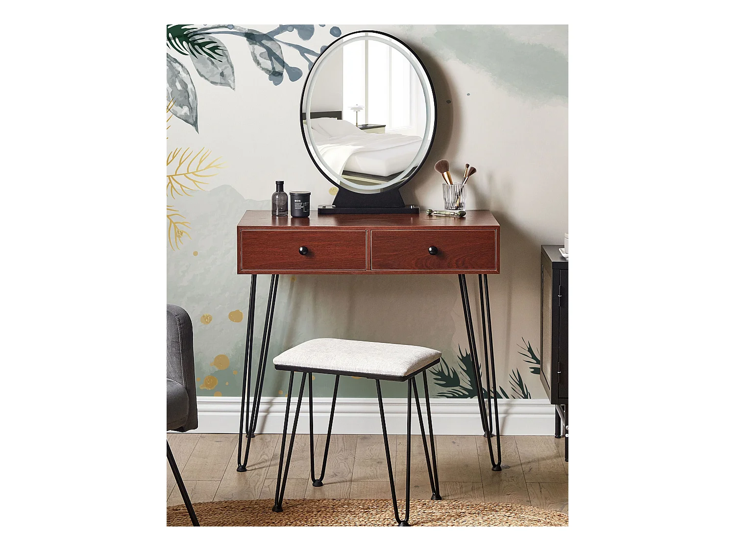 Kaptafel LOIX LED Donkerbruin