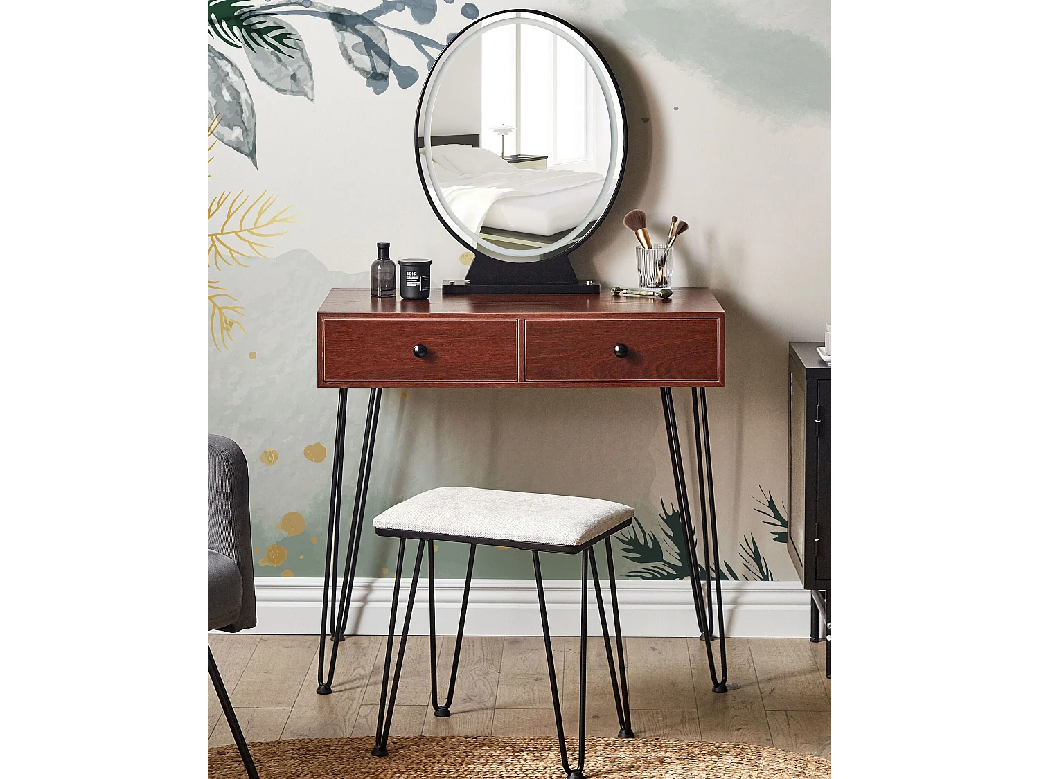 Kaptafel LOIX LED Donkerbruin