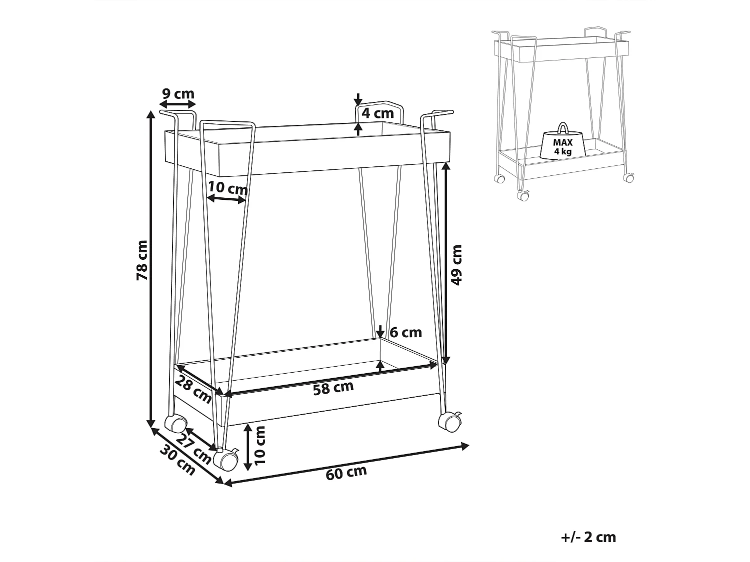 Carrello portavivande BALME Metallo Marrone scuro