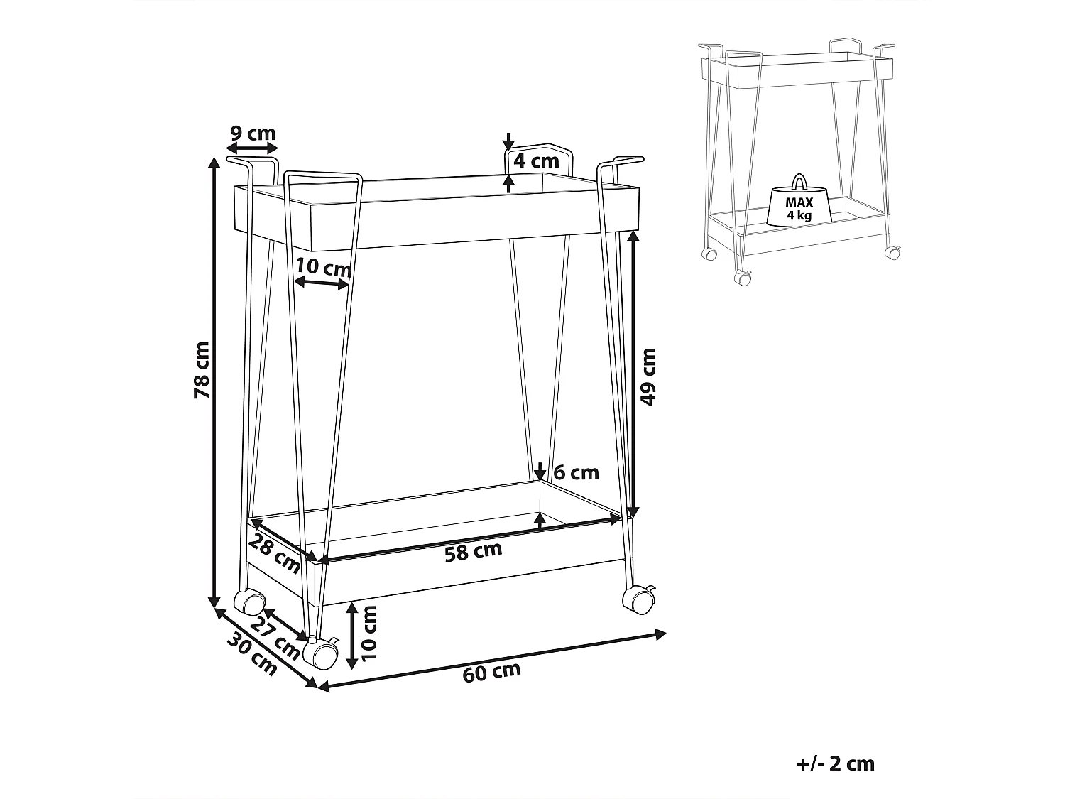 Carrello portavivande BALME Metallo Marrone scuro