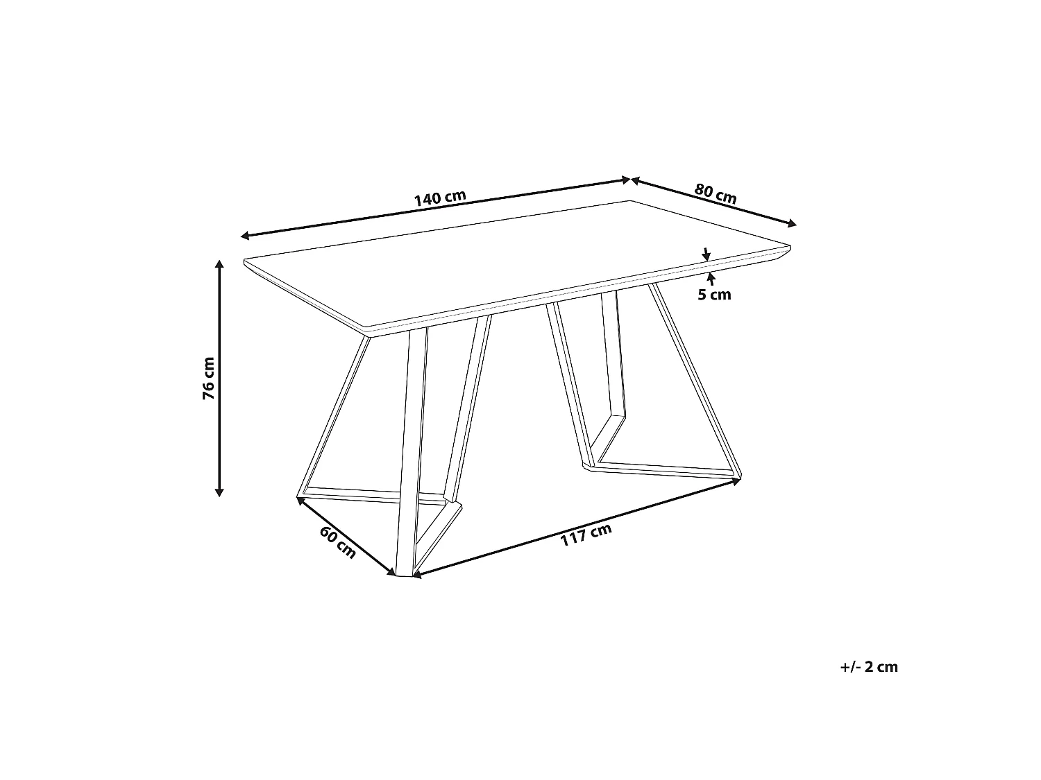 Table de repas UPTON Marron clair 140 cm 80 cm